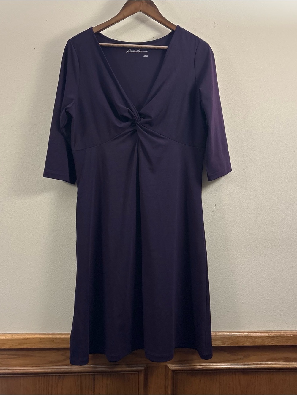 Eggplant Eddie Bauer solstice knot Dress Womens XL merino wool dri release